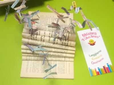 Non solo libri: i bambini possono cimentarsi in piccoli lavori creativi come questo libro pop-up, reso cio� tridimensionale con opportune pieghe delle pagine
